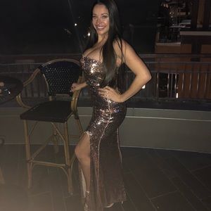 Rose gold sequin gown